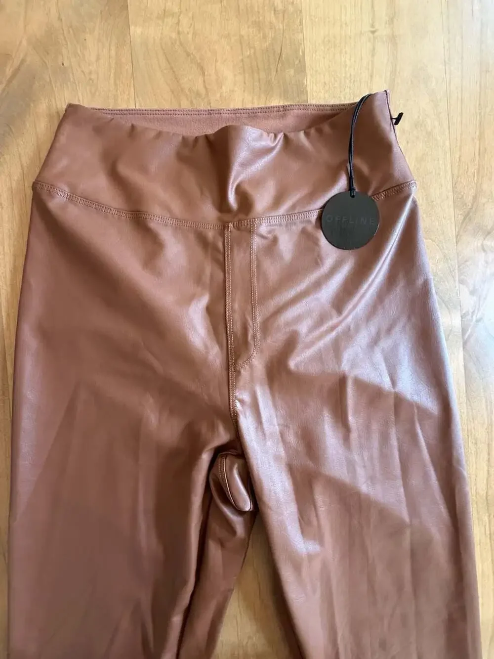 Offline by Aerie Real Luxe Hi-Rise Legging Faux Leather Brown M